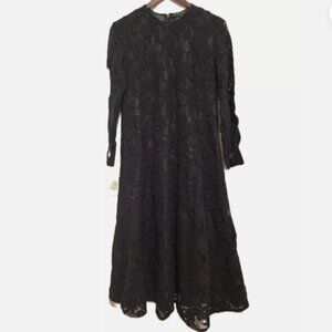 Women's Dress Pamela Milano Black Wool Lace Size 44/6 NWT